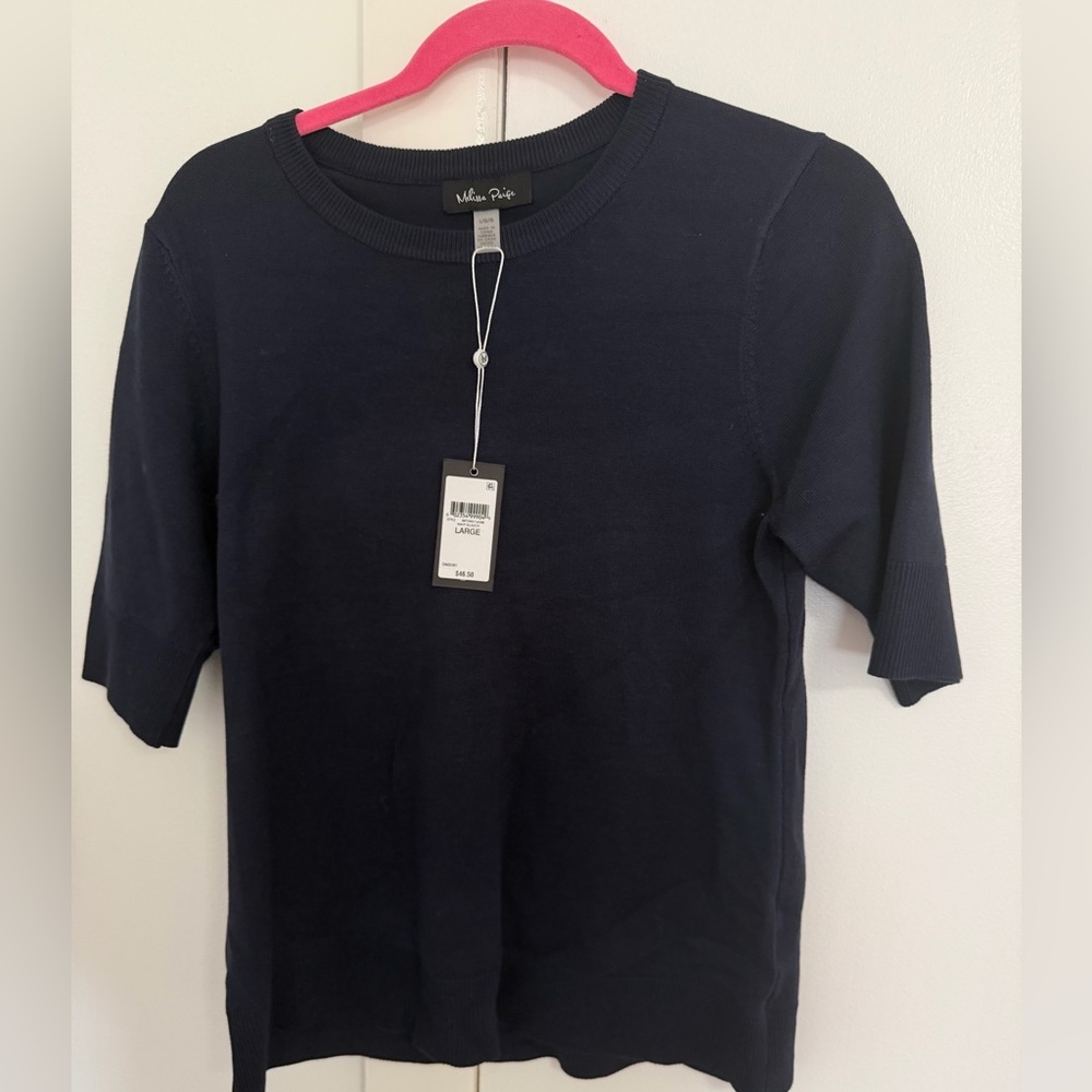 Melissa Paige Navy Blue Top